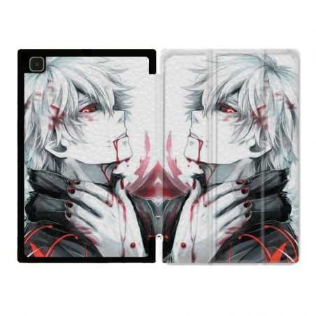 Housse Smart Cover Pour Samsung Galaxy Tab A7 (10.4) Manga Kaneki Blanc