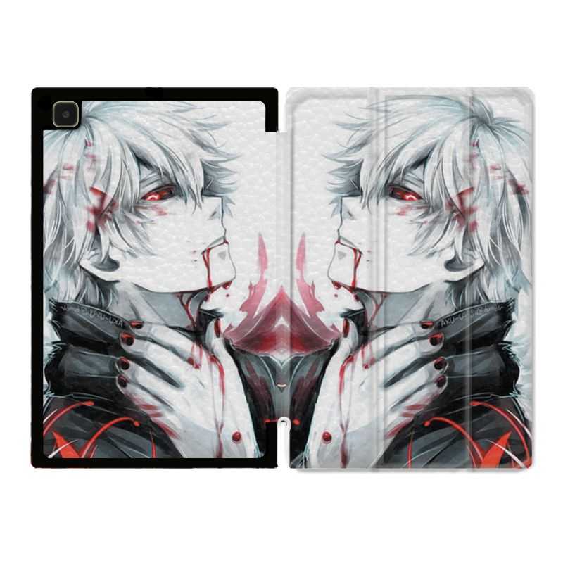 Housse Smart Cover Pour Samsung Galaxy Tab A7 (10.4) Manga Kaneki Blanc