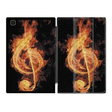 Housse Smart Cover Pour Samsung Galaxy Tab A7 (10.4) Musique Clé Sol Feu N