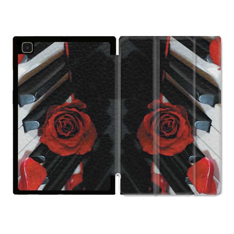Housse Smart Cover Pour Samsung Galaxy Tab A7 (10.4) Musique Rose Piano