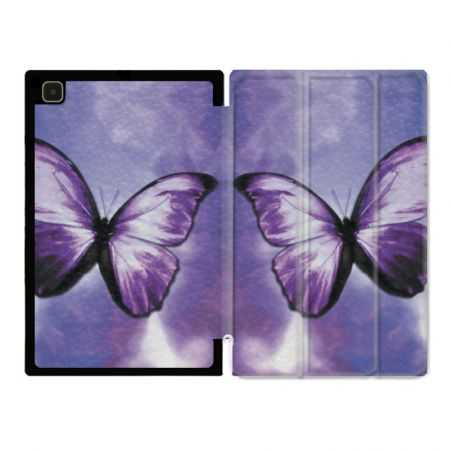 Housse Smart Cover Pour Samsung Galaxy Tab A7 (10.4) Papillon Violet et Blanc