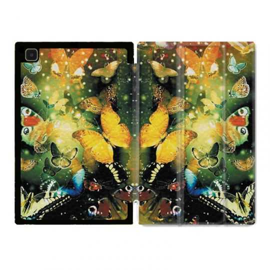 Housse Smart Cover Pour Samsung Galaxy Tab A7 (10.4) Papillon Jaune