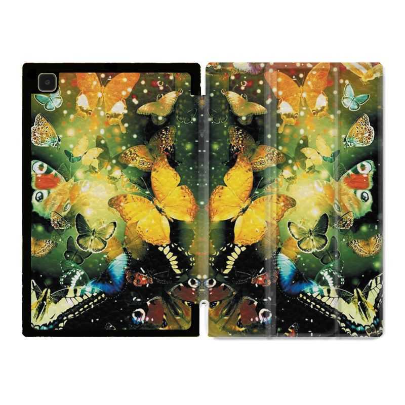 Housse Smart Cover Pour Samsung Galaxy Tab A7 (10.4) Papillon Jaune