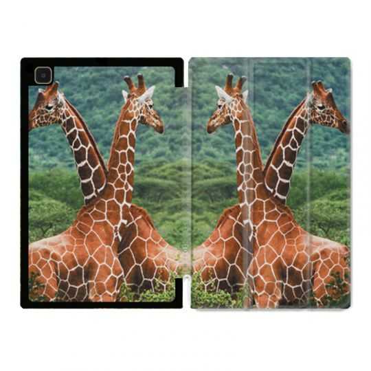Housse Smart Cover Pour Samsung Galaxy Tab A7 (10.4) Savane Girafe Duo