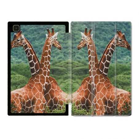 Housse Smart Cover Pour Samsung Galaxy Tab A7 (10.4) Savane Girafe Duo