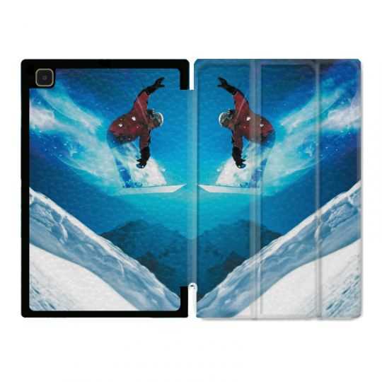 Housse Smart Cover Pour Samsung Galaxy Tab A7 (10.4) Snowboard Saut