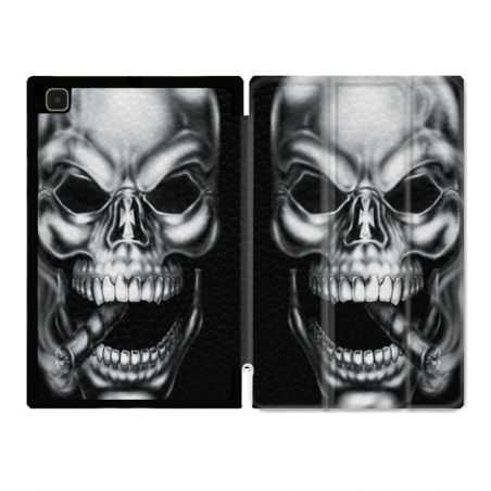 Housse Smart Cover Pour Samsung Galaxy Tab A7 (10.4) Tete de Mort Fume