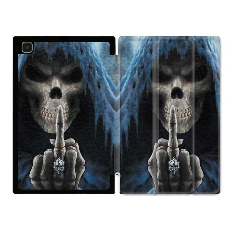 Housse Smart Cover Pour Samsung Galaxy Tab A7 (10.4) Tete de Mort Doigt