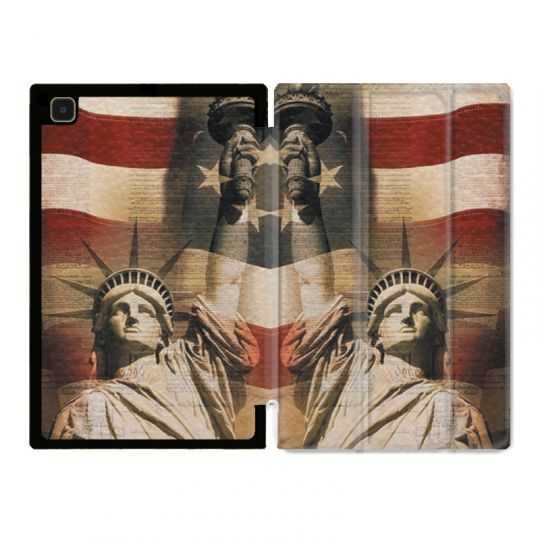 Housse Smart Cover Pour Samsung Galaxy Tab A7 (10.4) Amerique USA Statue liberté
