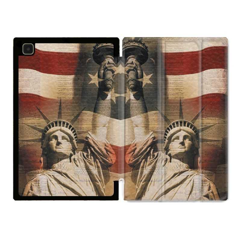 Housse Smart Cover Pour Samsung Galaxy Tab A7 (10.4) Amerique USA Statue liberté