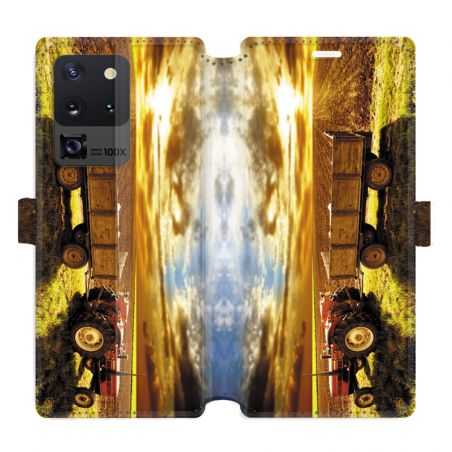 Housse cuir portefeuille pour Samsung Galaxy S20 Ultra Agriculture Tracteur color