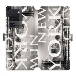 Housse cuir portefeuille pour Samsung Galaxy S20 Ultra Amerique USA New York