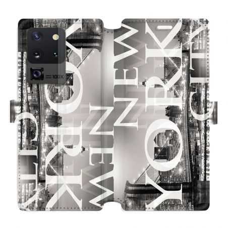 Housse cuir portefeuille pour Samsung Galaxy S20 Ultra Amerique USA New York