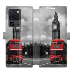 Housse cuir portefeuille pour Samsung Galaxy S20 Ultra Angleterre London Bus