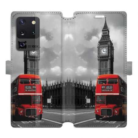 Housse cuir portefeuille pour Samsung Galaxy S20 Ultra Angleterre London Bus