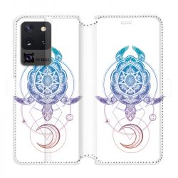 Housse cuir portefeuille pour Samsung Galaxy S20 Ultra Animaux Maori tortue color