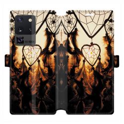 Housse cuir portefeuille pour Samsung Galaxy S20 Ultra attrape reve Noir