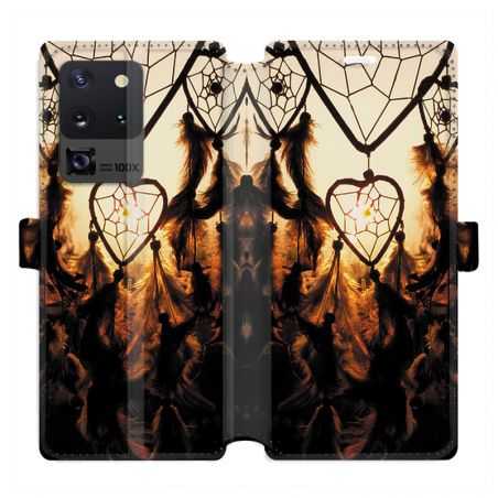 Housse cuir portefeuille pour Samsung Galaxy S20 Ultra attrape reve Noir