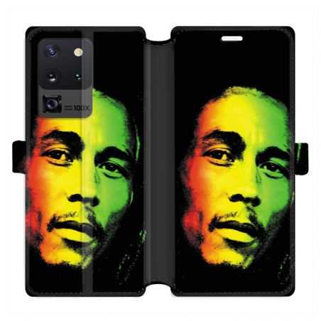 Housse cuir portefeuille pour Samsung Galaxy S20 Ultra Bob Marley 2