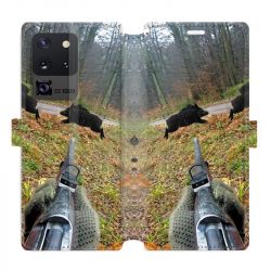 Housse cuir portefeuille pour Samsung Galaxy S20 Ultra chasse Vision Tir