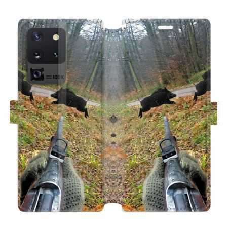 Housse cuir portefeuille pour Samsung Galaxy S20 Ultra chasse Vision Tir