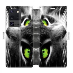 Housse cuir portefeuille pour Samsung Galaxy S20 Ultra Chat Vert