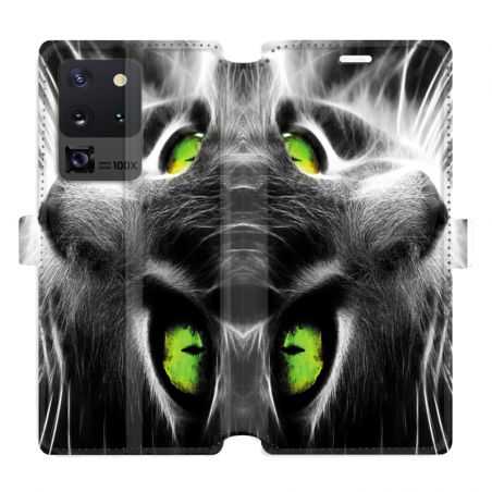 Housse cuir portefeuille pour Samsung Galaxy S20 Ultra Chat Vert
