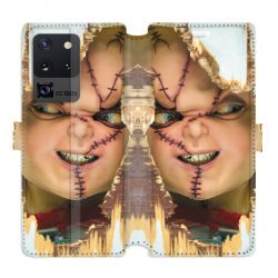 Housse cuir portefeuille pour Samsung Galaxy S20 Ultra Chucky Blanc