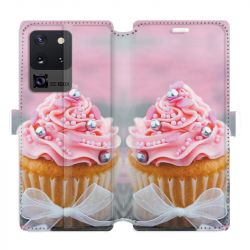 Housse cuir portefeuille pour Samsung Galaxy S20 Ultra Cupcake