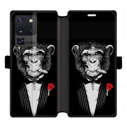 Housse cuir portefeuille pour Samsung Galaxy S20 Ultra Decale Singe Mafia