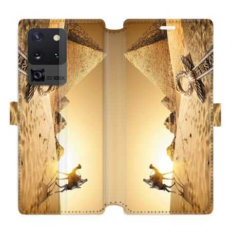 Housse cuir portefeuille pour Samsung Galaxy S20 Ultra Egypte Chameau