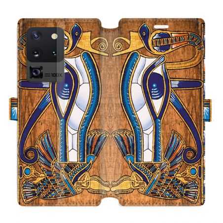 Housse cuir portefeuille pour Samsung Galaxy S20 Ultra Egypte Papyrus