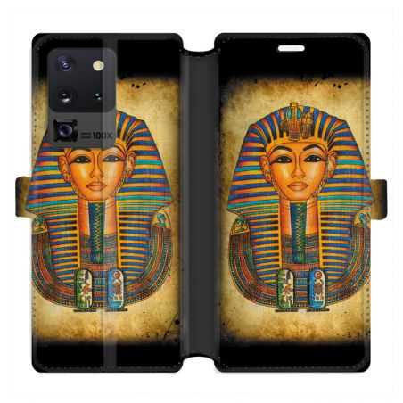Housse cuir portefeuille pour Samsung Galaxy S20 Ultra Egypte Pharaon