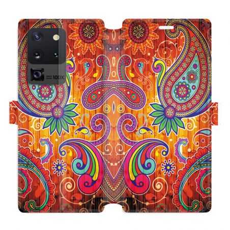 Housse cuir portefeuille pour Samsung Galaxy S20 Ultra fleur psychedelic