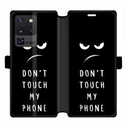 Housse cuir portefeuille pour Samsung Galaxy S20 Ultra Humour don't touch