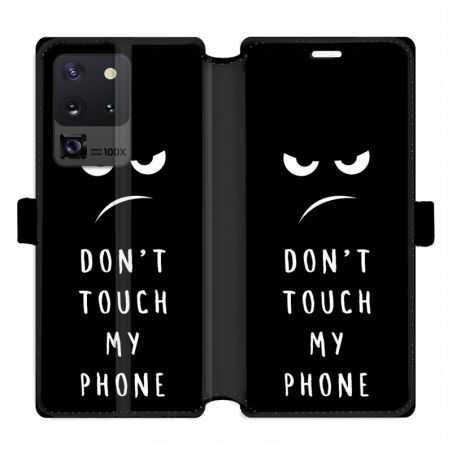 Housse cuir portefeuille pour Samsung Galaxy S20 Ultra Humour don't touch