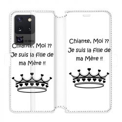 Housse cuir portefeuille pour Samsung Galaxy S20 Ultra Humour Moi chiante
