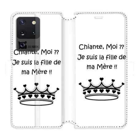 Housse cuir portefeuille pour Samsung Galaxy S20 Ultra Humour Moi chiante