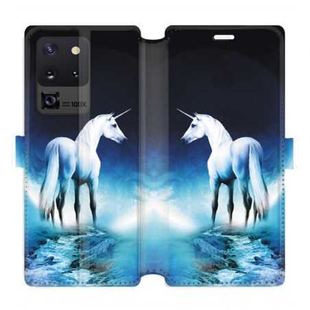 Housse cuir portefeuille pour Samsung Galaxy S20 Ultra Licorne Céleste