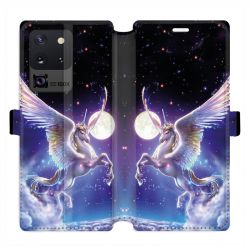 Housse cuir portefeuille pour Samsung Galaxy S20 Ultra Licorne Céleste
