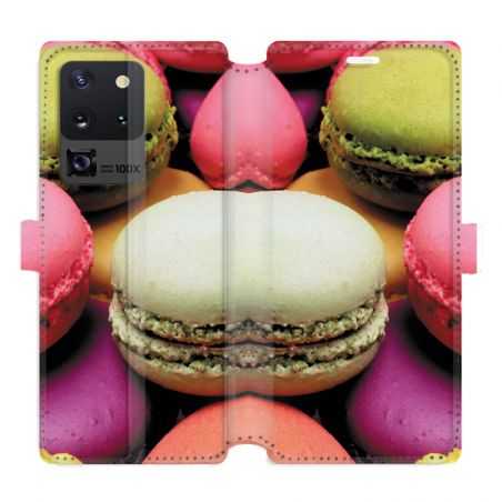 Housse cuir portefeuille pour Samsung Galaxy S20 Ultra Macaron