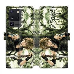 Housse cuir portefeuille pour Samsung Galaxy S20 Ultra Manga bois