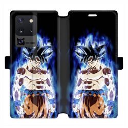 Housse cuir portefeuille pour Samsung Galaxy S20 Ultra Manga Dragon Ball Sangoku Noir