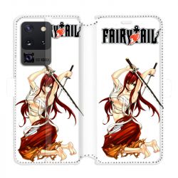 Housse cuir portefeuille pour Samsung Galaxy S20 Ultra Manga Fairy Tail Erza