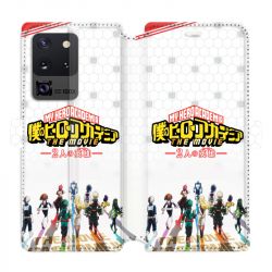 Housse cuir portefeuille pour Samsung Galaxy S20 Ultra Manga My hero academia blanc