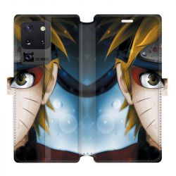 Housse cuir portefeuille pour Samsung Galaxy S20 Ultra Manga Naruto blanc