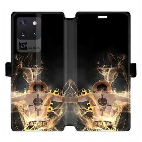 Housse cuir portefeuille pour Samsung Galaxy S20 Ultra Manga One Piece Ace noir