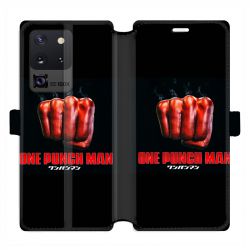 Housse cuir portefeuille pour Samsung Galaxy S20 Ultra Manga One Punch Man poing
