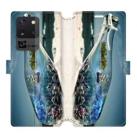 Housse cuir portefeuille pour Samsung Galaxy S20 Ultra Mer Bouteille
