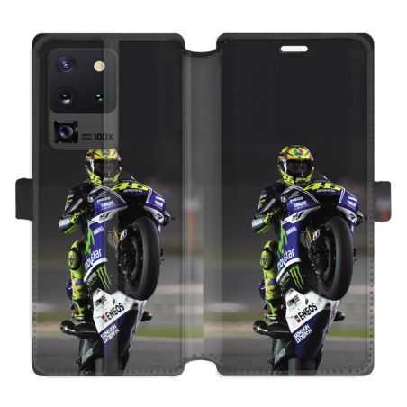 Housse cuir portefeuille pour Samsung Galaxy S20 Ultra Moto Wheeling